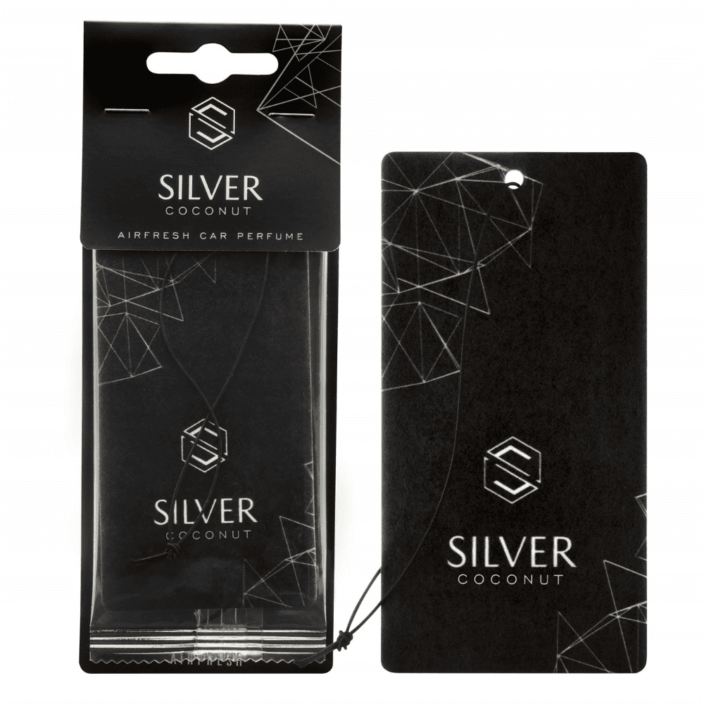 Zawieszka samochodowa, zapach do auta SILVER: KOKOS